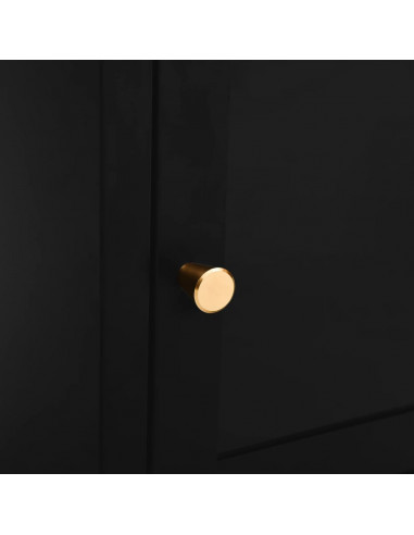 Comodino Nero 40x30x54,5 cm in Acciaio e Vetro