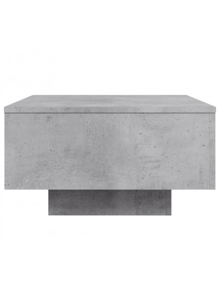 Tavolino da Soggiorno con Luci LED Grigio Cemento 55x55x31 cm