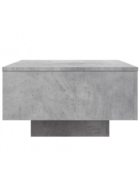 Tavolino da Soggiorno con Luci LED Grigio Cemento 55x55x31 cm