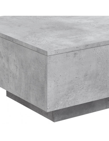 Tavolino da Soggiorno con Luci LED Grigio Cemento 55x55x31 cm