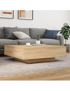 Tavolino Salotto Rovere Sonoma 100x100x31 cm Legno Multistrato 2