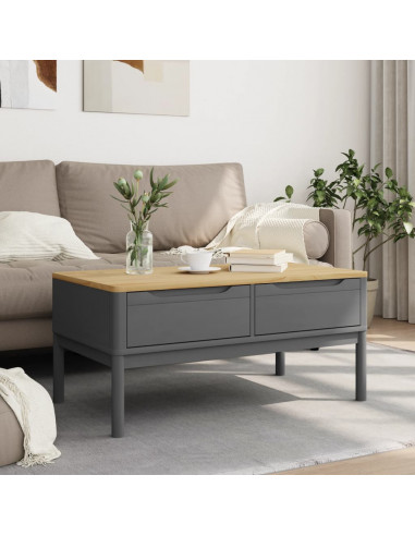 Tavolino FLORO Grigio 99x55,5x45 cm in Legno di Pino