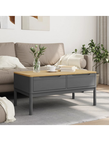 Tavolino FLORO Grigio 99x55,5x45 cm in Legno di Pino
