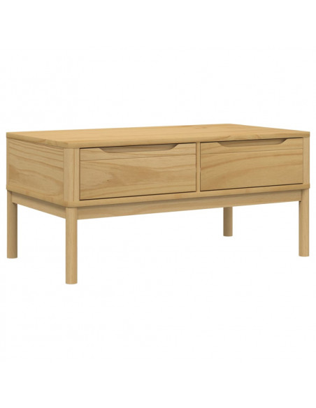 Tavolino FLORO Marrone Cera 99x55,5x45 cm in Legno di Pino