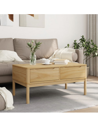 Tavolino FLORO Marrone Cera 99x55,5x45 cm in Legno di Pino