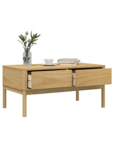 Tavolino FLORO Marrone Cera 99x55,5x45 cm in Legno di Pino