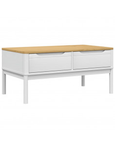 Tavolino FLORO Bianco 99x55,5x45 cm in Legno di Pino 2