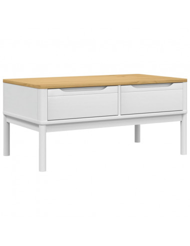 Tavolino FLORO Bianco 99x55,5x45 cm in Legno di Pino