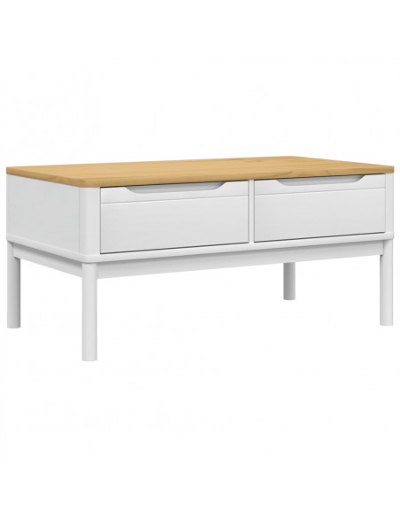 Tavolino FLORO Bianco 99x55,5x45 cm in Legno di Pino