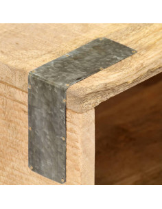 Comodino 40x30x52 cm in Legno Massello di Mango Grezzo 2