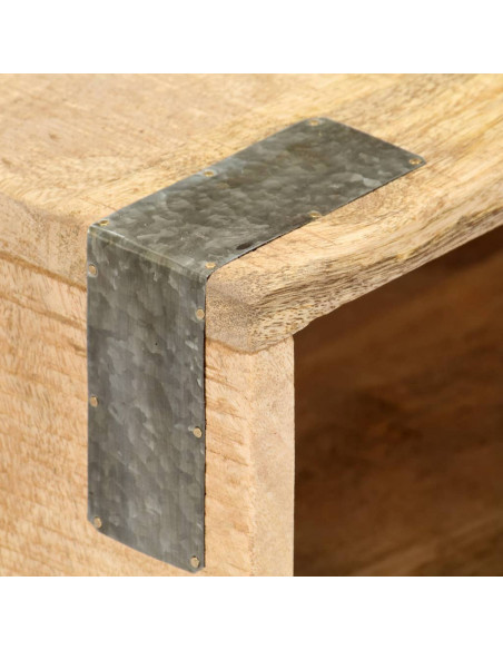 Comodino 40x30x52 cm in Legno Massello di Mango Grezzo