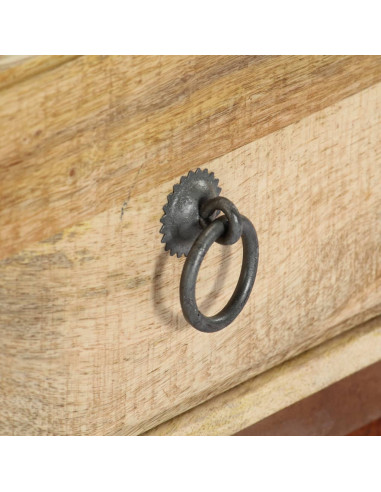 Comodino 40x30x52 cm in Legno Massello di Mango Grezzo