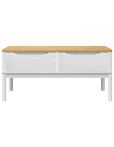 Tavolino FLORO Bianco 99x55,5x45 cm in Legno di Pino