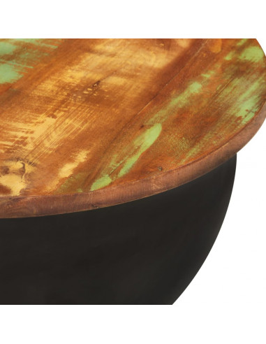 Set Tavolini da Salotto 2 pz Nero in Legno Massello di Recupero