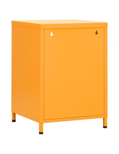 Comodino Giallo Senape 35x35x51 cm in Acciaio