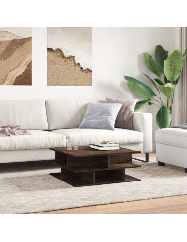 Tavolino da Salotto Rovere Marrone 70x70x29cm Legno Multistrato