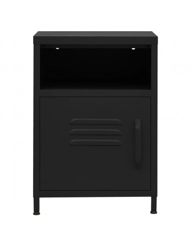 Comodino Nero 35x35x51 cm in Acciaio