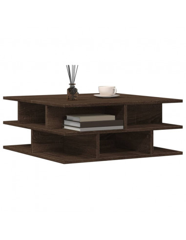Tavolino da Salotto Rovere Marrone 70x70x29cm Legno Multistrato