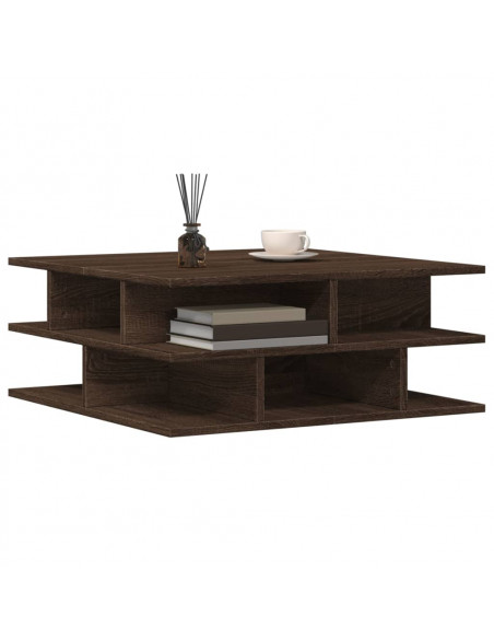 Tavolino da Salotto Rovere Marrone 70x70x29cm Legno Multistrato