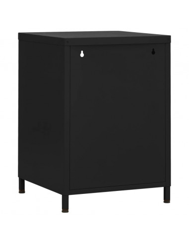 Comodino Nero 35x35x51 cm in Acciaio