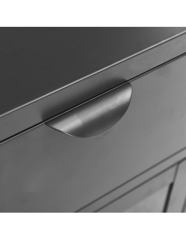 Comodini 2 pz Antracite 40x30x54,5 cm in Acciaio e Vetro