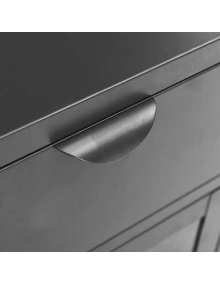 Comodini 2 pz Antracite 40x30x54,5 cm in Acciaio e Vetro