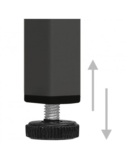 Comodini 2 pz Antracite 40x30x54,5 cm in Acciaio e Vetro