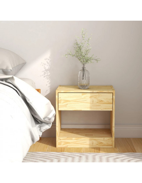 Comodini 2 pz 40x31x40 cm in Legno Massello di Pino