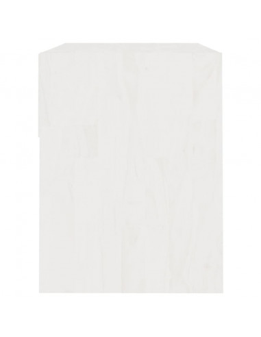 Comodino Bianco 40x31x40 cm in Legno Massello di Pino