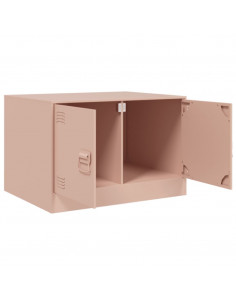 Tavolino da Salotto Rosa 67x50x44 cm in Acciaio 2