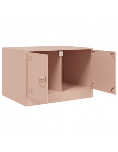 Tavolino da Salotto Rosa 67x50x44 cm in Acciaio