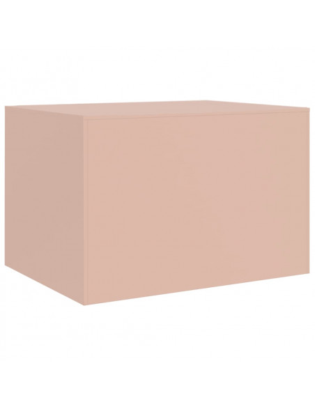 Tavolino da Salotto Rosa 67x50x44 cm in Acciaio