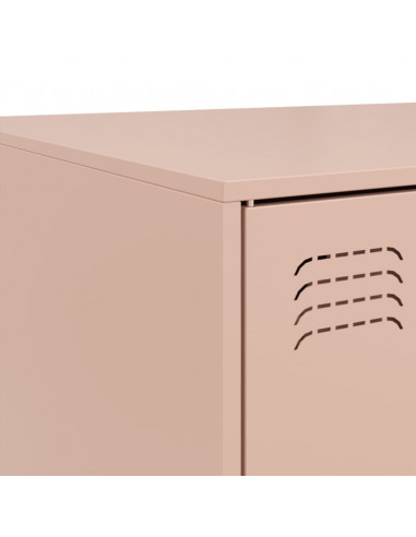 Tavolino da Salotto Rosa 67x50x44 cm in Acciaio