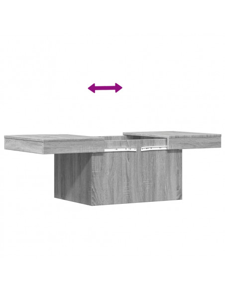 Tavolino da Salotto Grigio Sonoma 80x55x40 cm Legno Multistrato