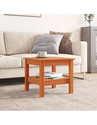 Tavolino da Salotto Marrone Cera 45x45x40cm Legno Massello Pino