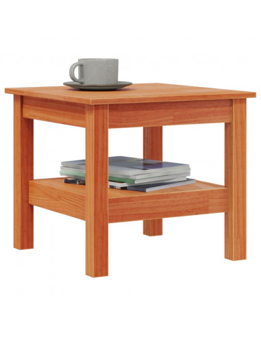 Tavolino da Salotto Marrone Cera 45x45x40cm Legno Massello Pino