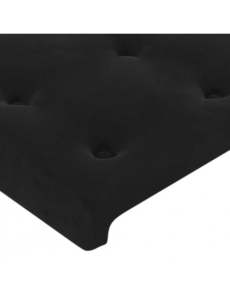 Giroletto con Testiera Nero 180x200 cm in Velluto