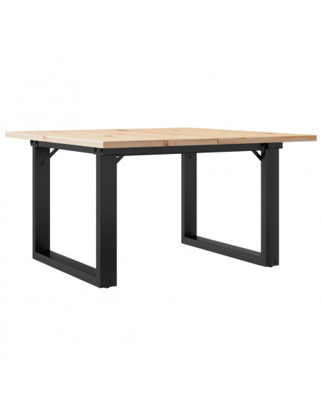 Tavolino da Salotto Telaio a O 70x70x40cm Massello Pino e Ghisa