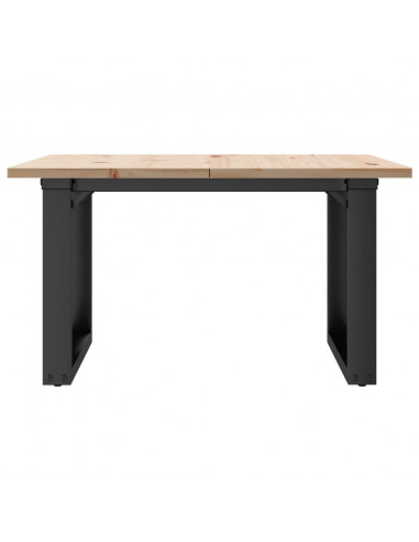 Tavolino da Salotto Telaio a O 70x70x40cm Massello Pino e Ghisa