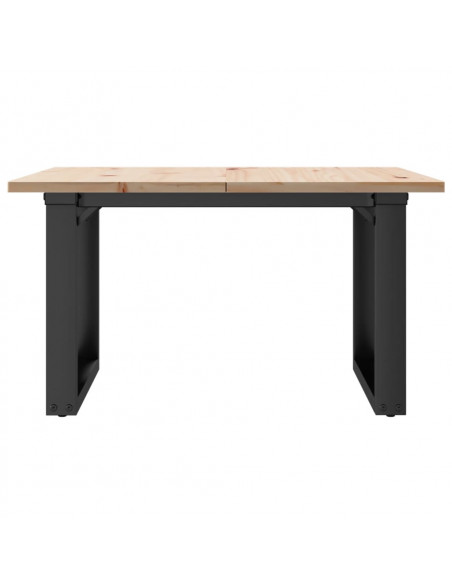 Tavolino da Salotto Telaio a O 70x70x40cm Massello Pino e Ghisa