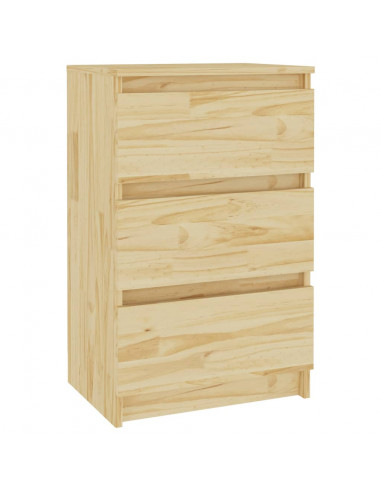 Comodino 40x29,5x64 cm in Legno Massello di Pino