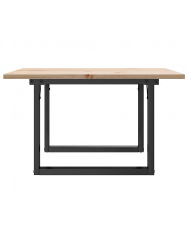 Tavolino da Salotto Telaio a O 70x70x40cm Legno Pino e Acciaio