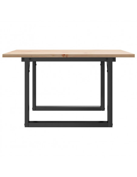 Tavolino da Salotto Telaio a O 70x70x40cm Legno Pino e Acciaio