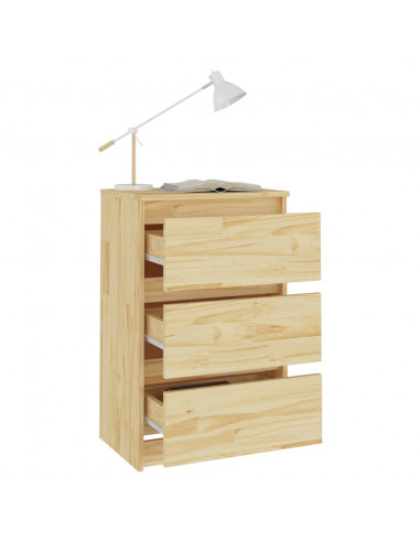 Comodino 40x29,5x64 cm in Legno Massello di Pino