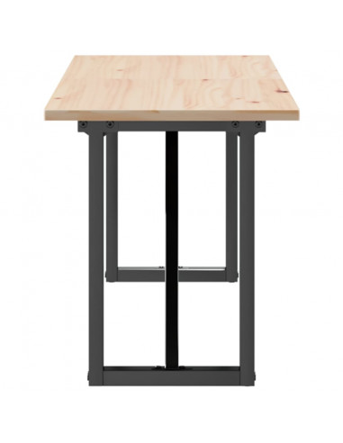 Tavolino Salotto Telaio a O 160x40x45cm Massello Pino e Ghisa