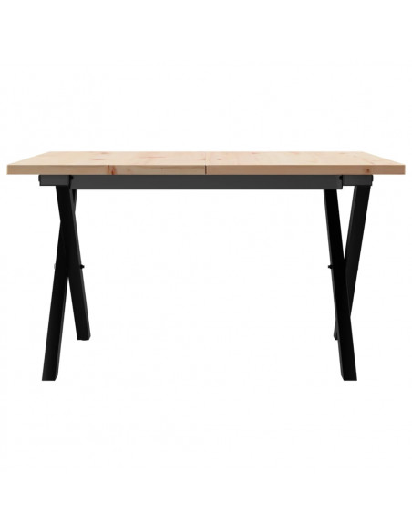 Tavolino da Salotto Telaio a X 60x60x40cm Massello Pino e Ghisa