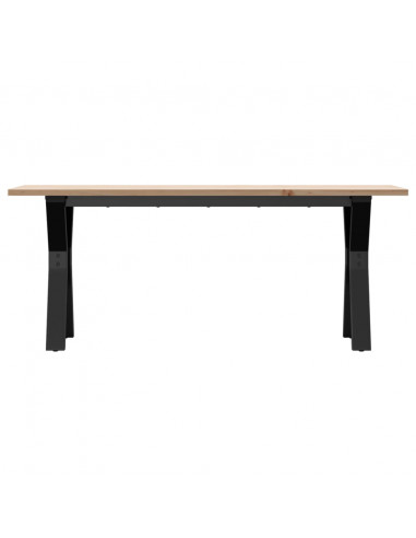 Tavolino Salotto Telaio a Y 110x40x45cm Massello Pino e Ghisa