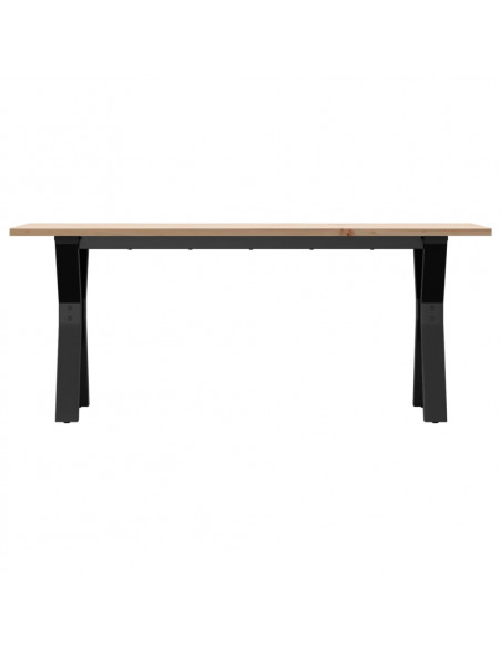 Tavolino Salotto Telaio a Y 110x40x45cm Massello Pino e Ghisa