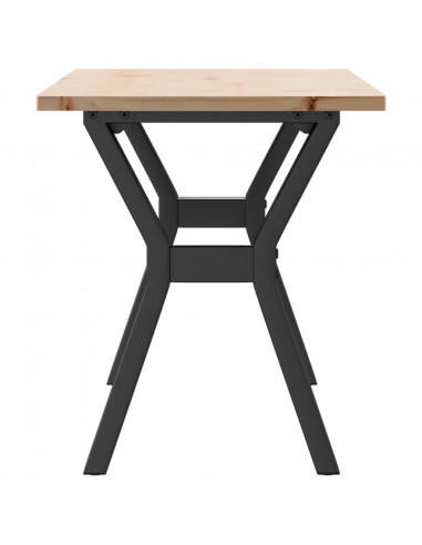 Tavolino Salotto Telaio a Y 110x40x45cm Massello Pino e Ghisa