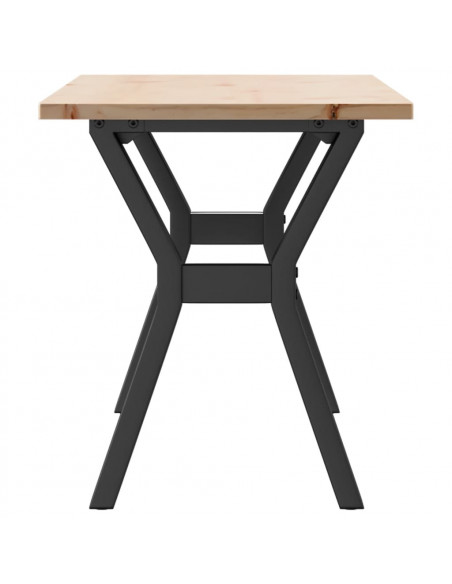 Tavolino Salotto Telaio a Y 110x40x45cm Massello Pino e Ghisa